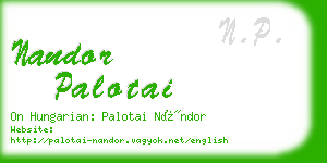 nandor palotai business card